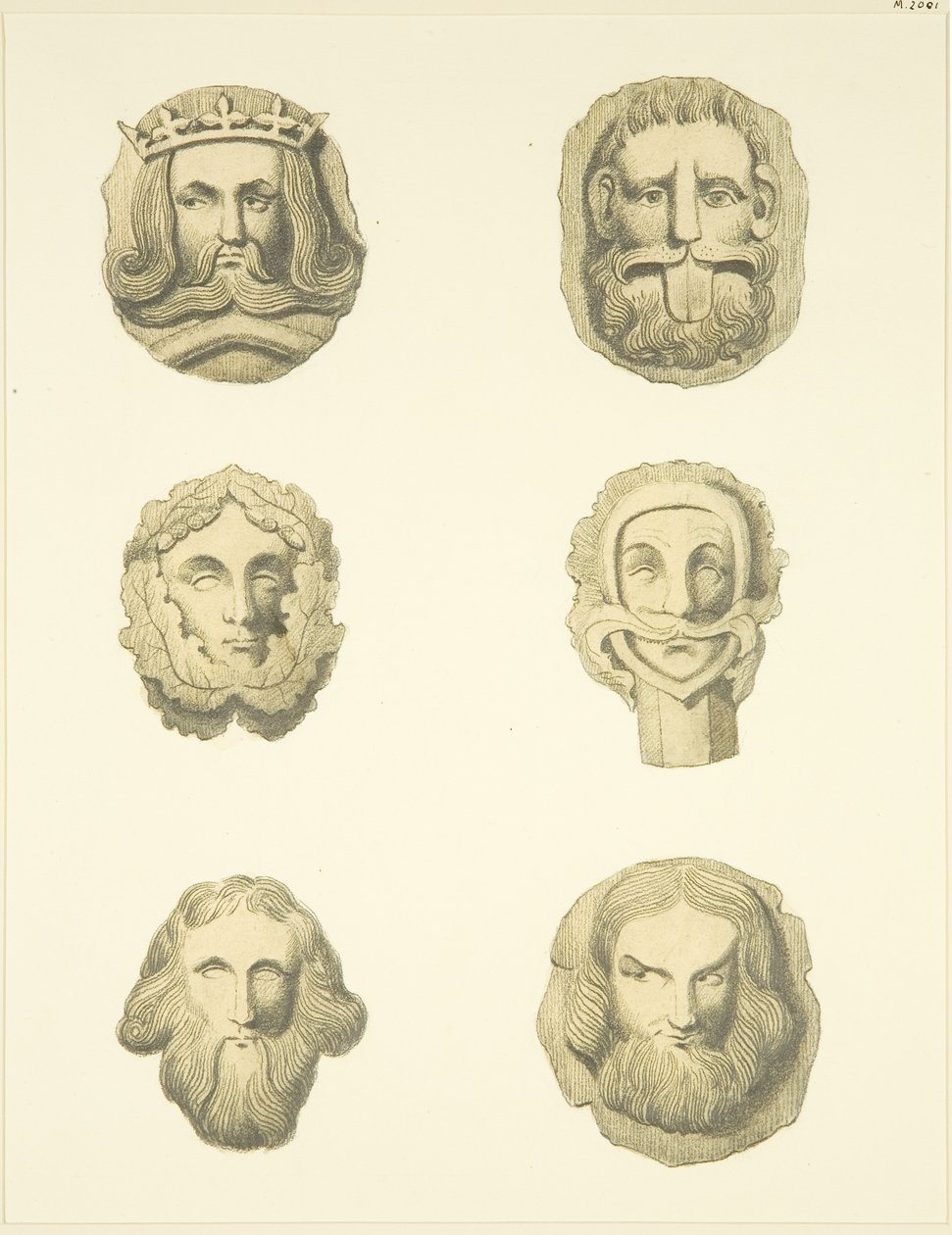 Lyskesten (bosser) i loftet i Redcliffe Church (akvarel på papir) af Joseph Manning
