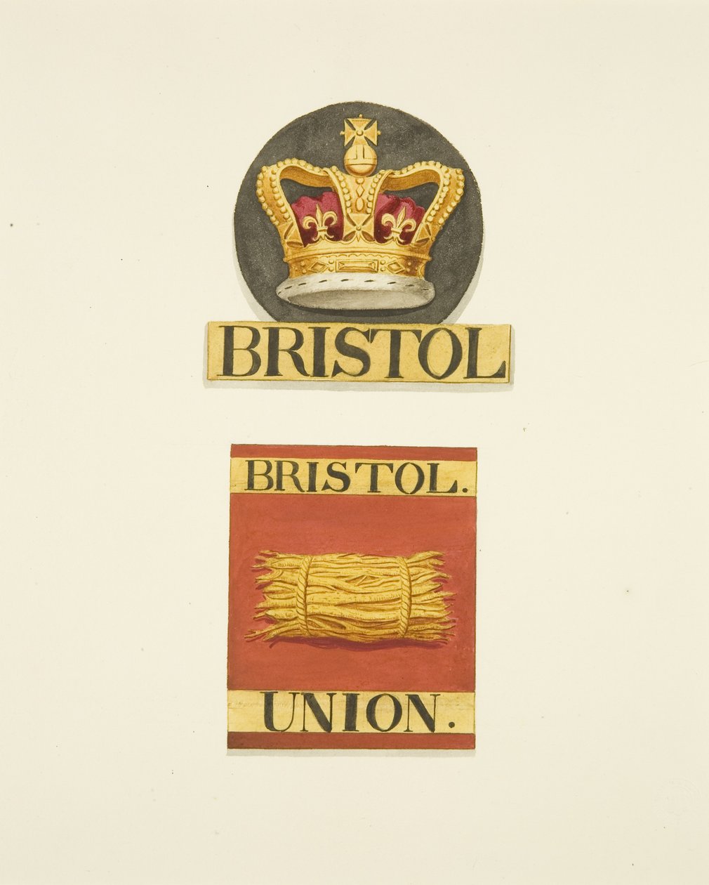 House Badges eller Firemarks af Bristol Crown og Bristol Union Fire Offices af Joseph Manning