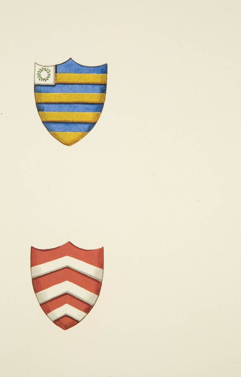 Monumentale våbenskjolde, herunder et af Thomas Holmes, i Christ Church (akvarel på papir) af Joseph Manning
