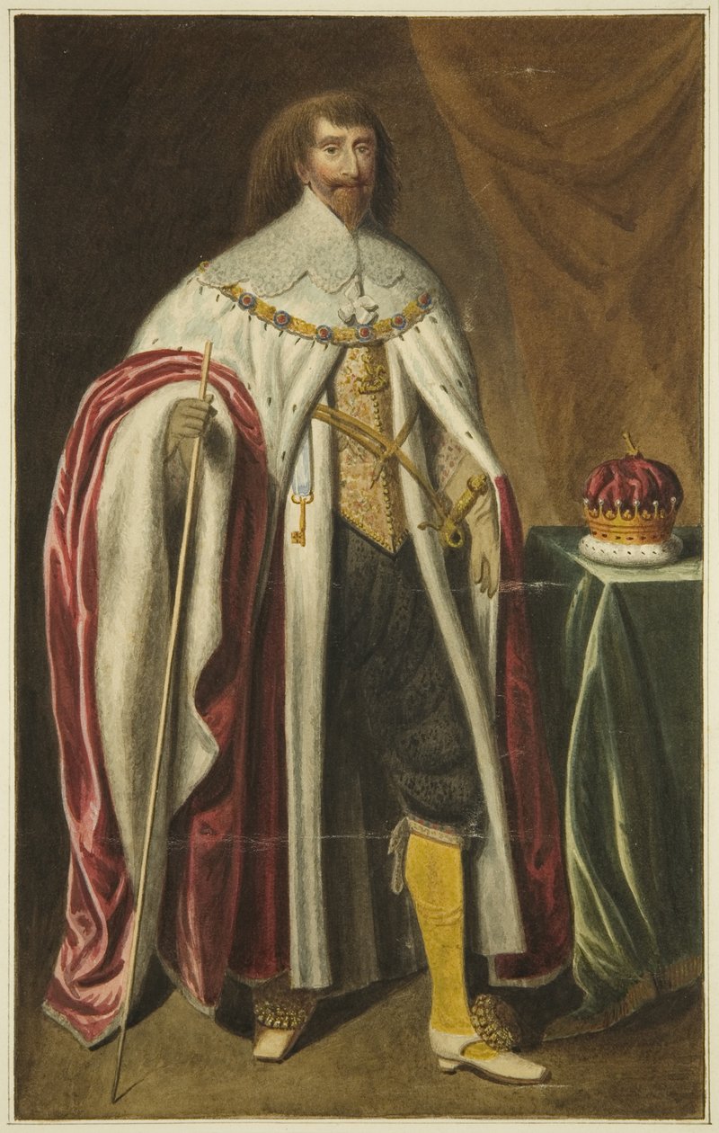 Portræt i Council House af jarlen af Pembroke (blyant og akvarel på papir) af Joseph Manning