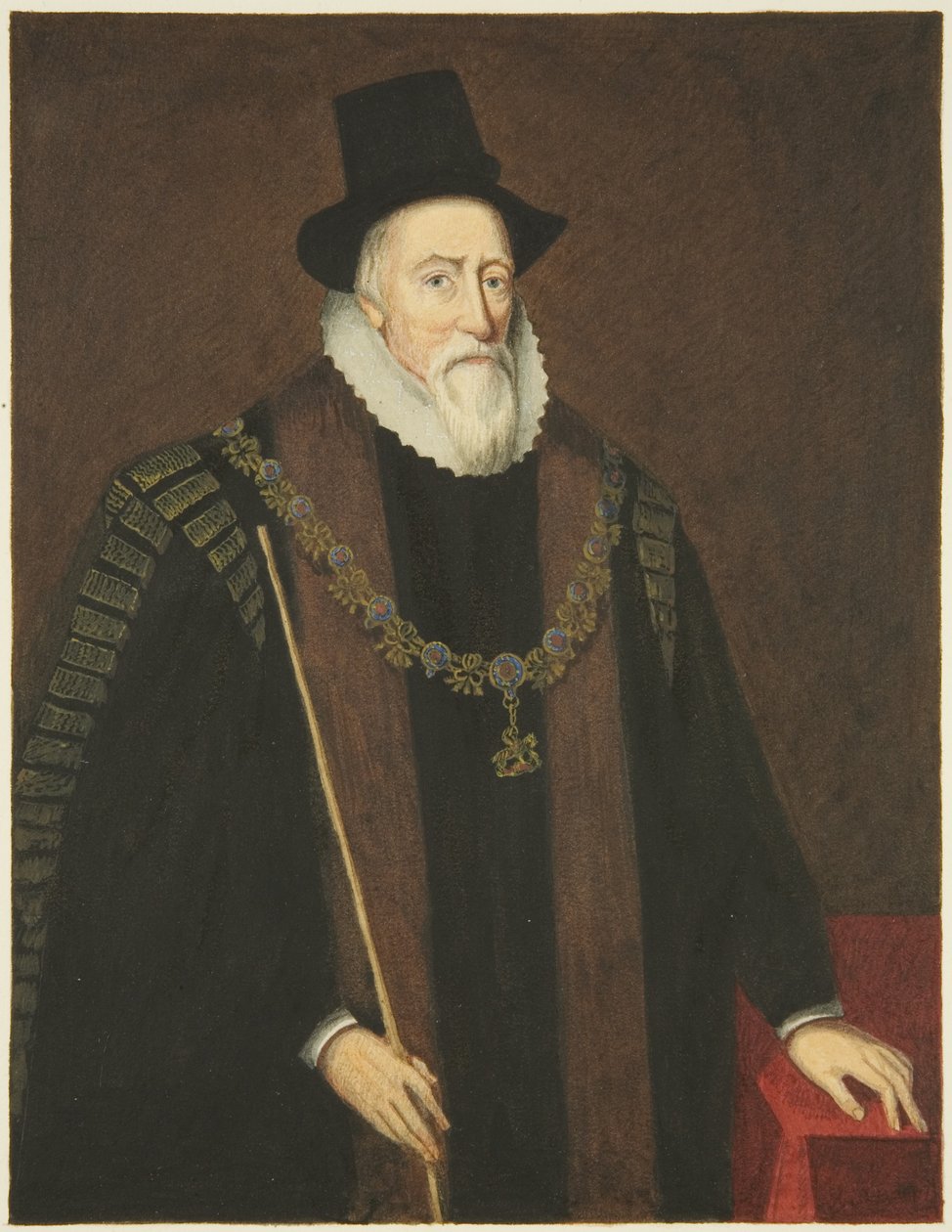 Portræt i Council House of Charles, Earl of Dorset (akvarel på papir) af Joseph Manning