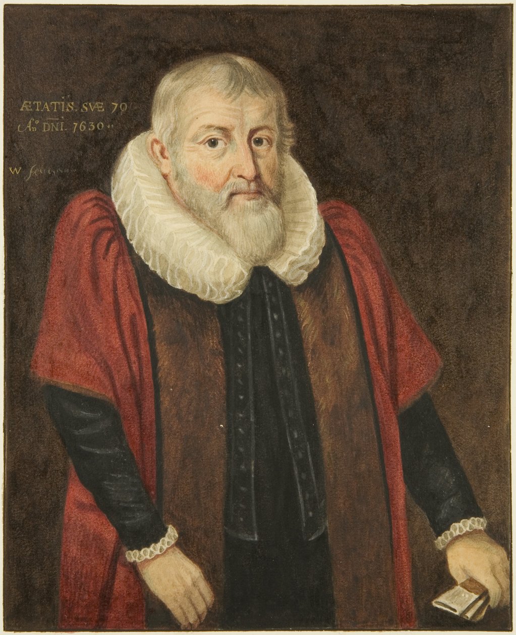 Portræt i Council House af George Harrington, borgmester i Bristol 1617 (akvarel på papir) af Joseph Manning