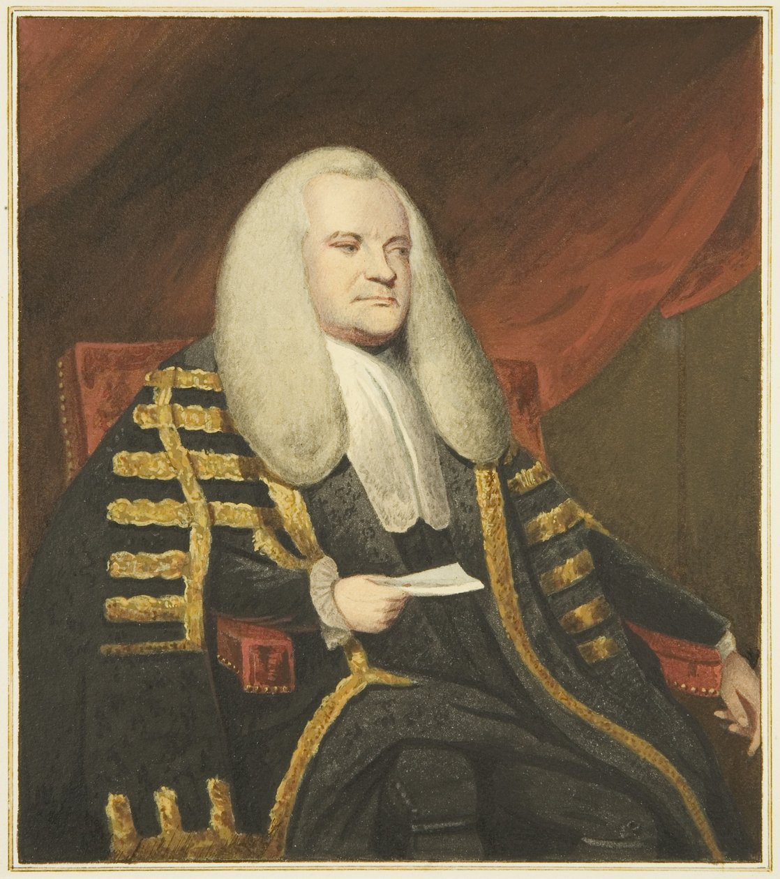 Portræt i Mansion House, Queen Square, af Lord Ashburton (akvarel på papir) af Joseph Manning