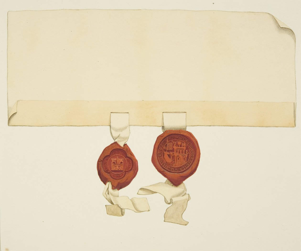 Segl of Deed på en overførsel af butik i Temple Street af Joseph Manning