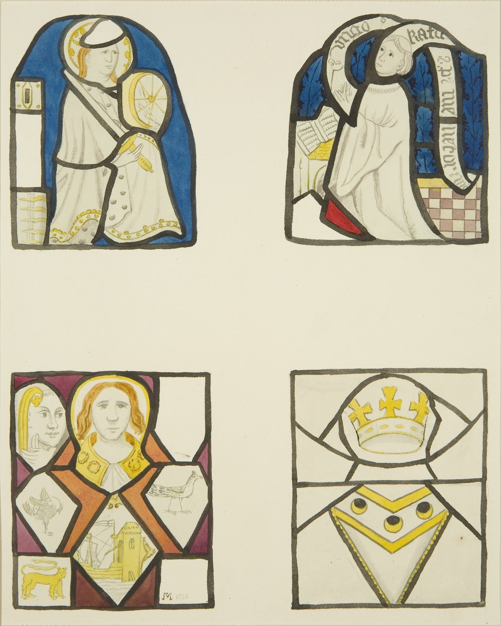 Farvet glas i vinduet i Weavers