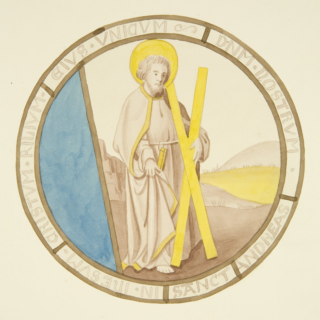 Farvede glas i vinduet i det private kapel i Bishop