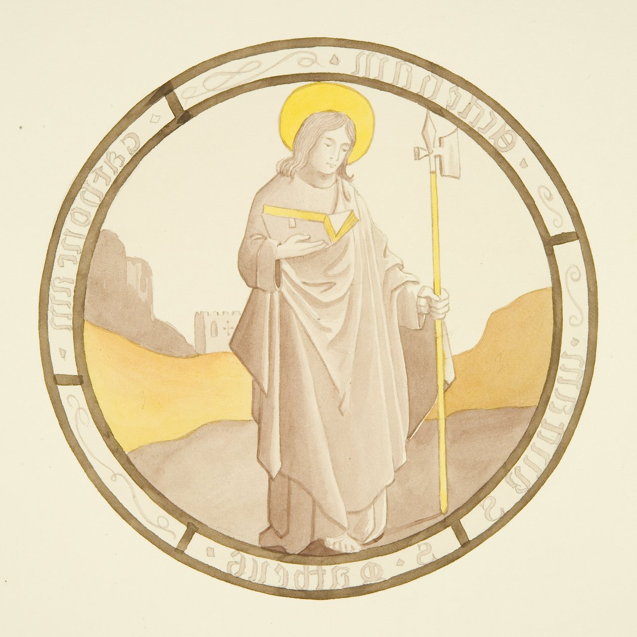 Farvede glas i vinduet i det private kapel i Bishop
