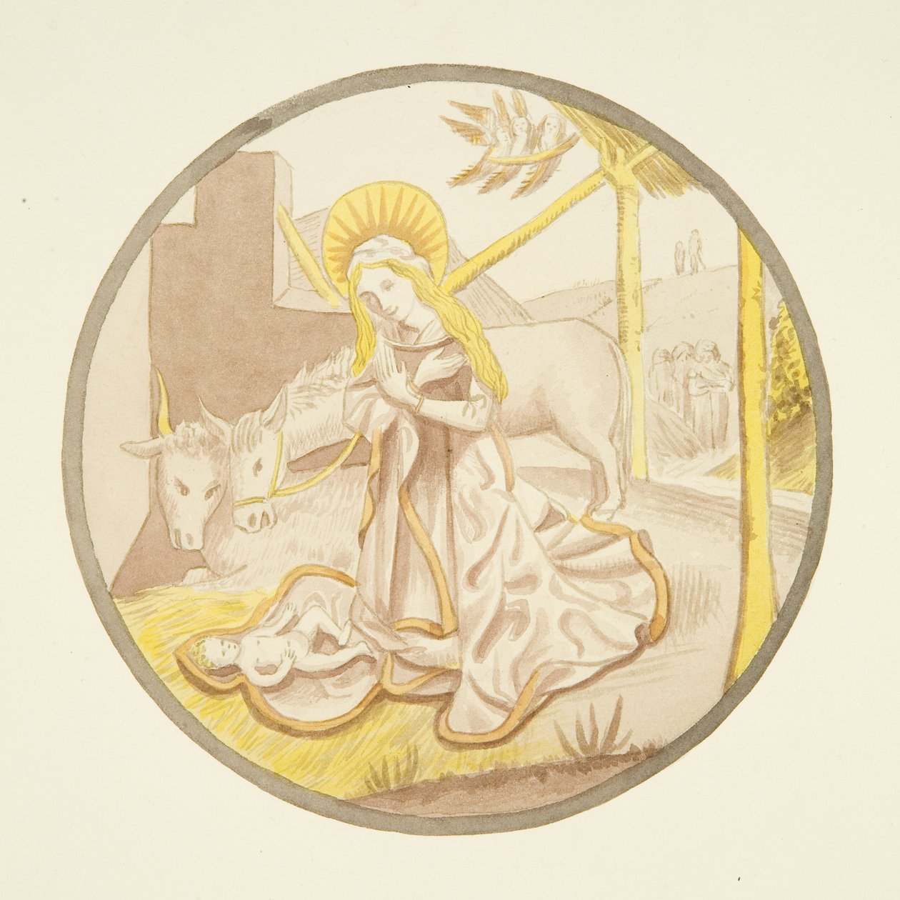 Farvede glas i vinduet til det private kapel i Bishop