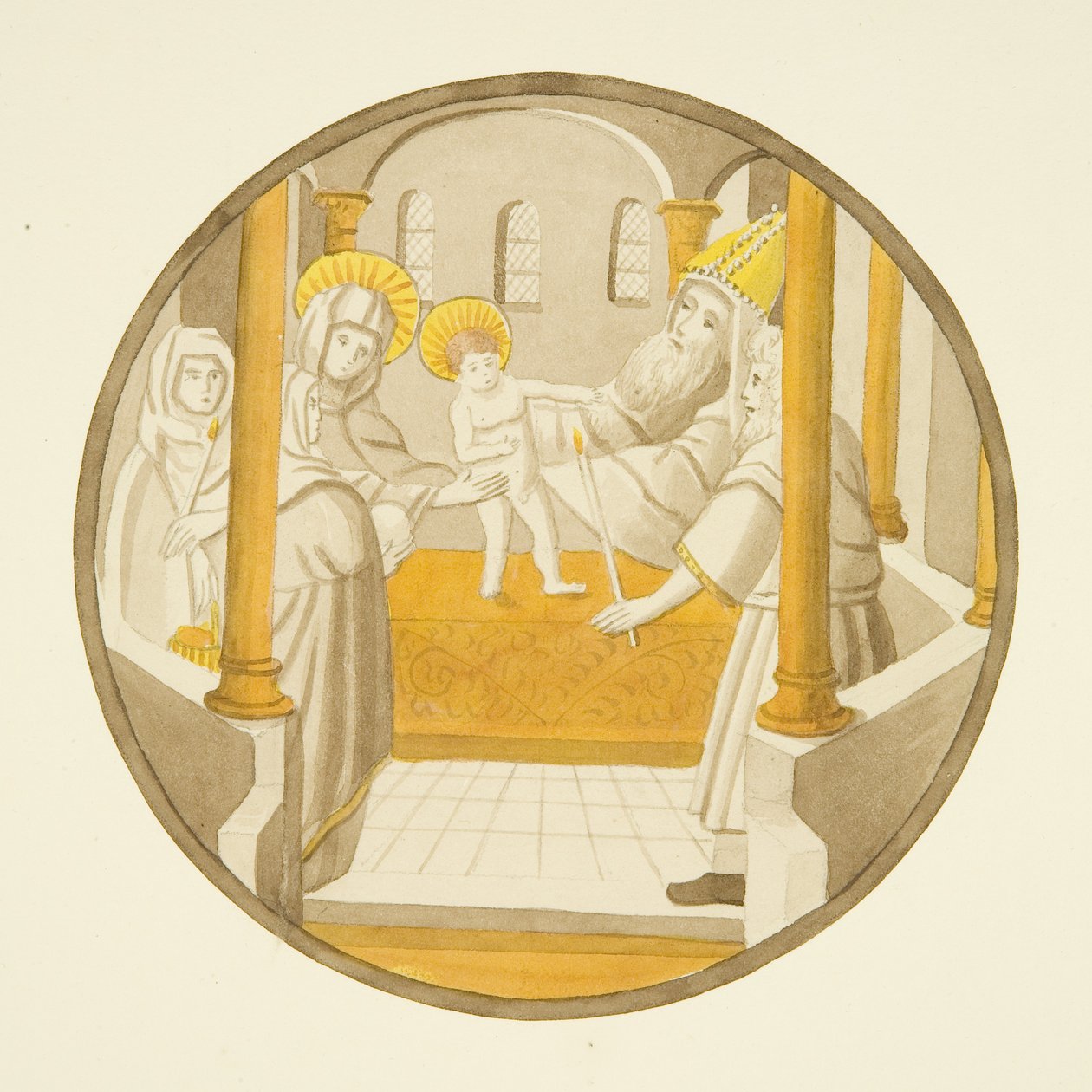 Glasmaleri i vinduet i det private kapel i Bishop