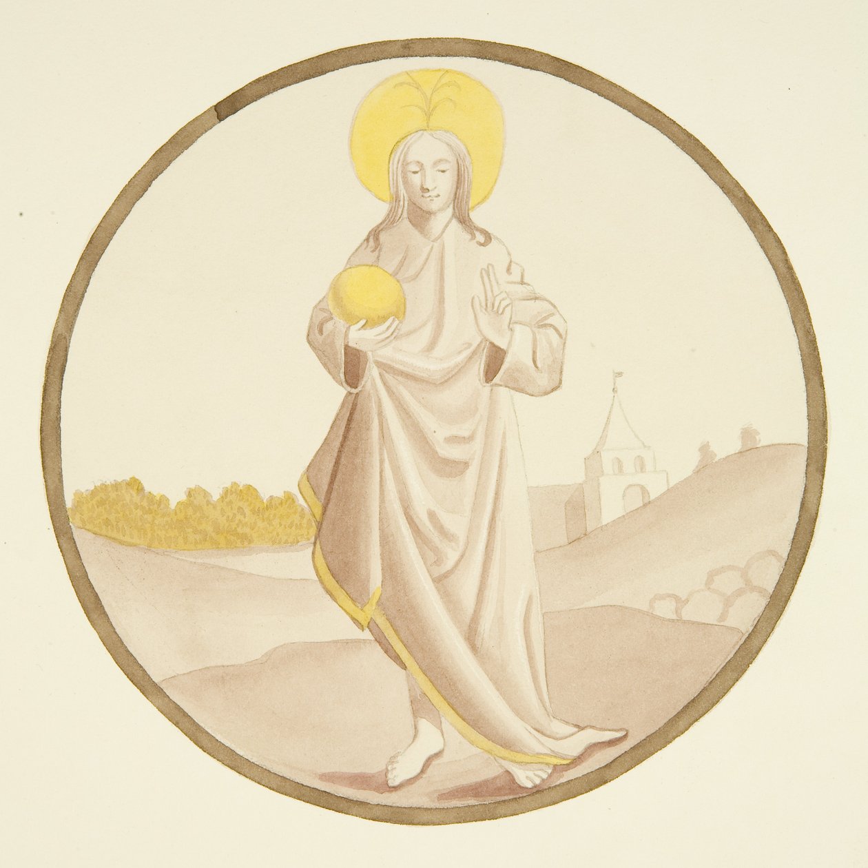 Farvede glas i vinduet i det private kapel i Bishop