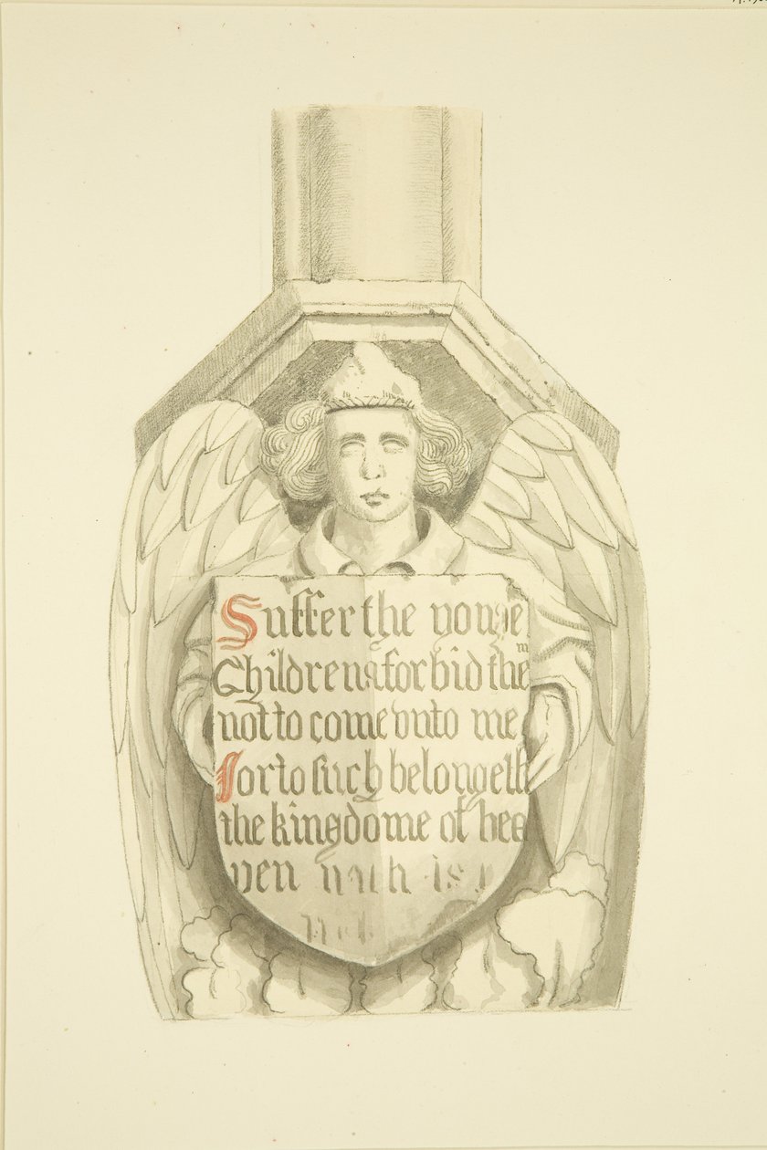 Truss mod søjle i sydvest vinkel, nær St Mary Redcliffes orgel (akvarel på papir) af Joseph Manning