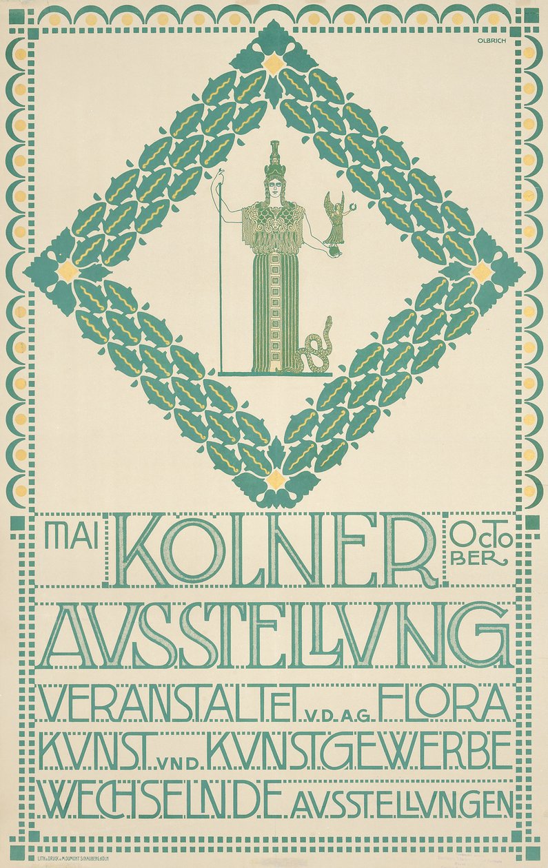 En plakat for Kölns kunstfestival i 1905, 1905 af Joseph Maria Olbrich