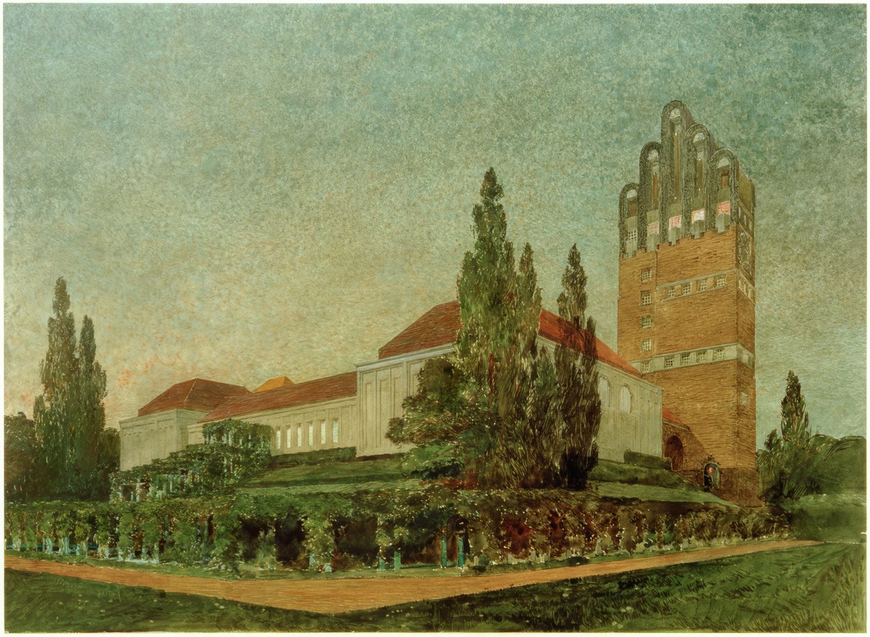 Darmstadt, Mathildenhöhe, udstillingsbygning af Joseph Maria Olbrich