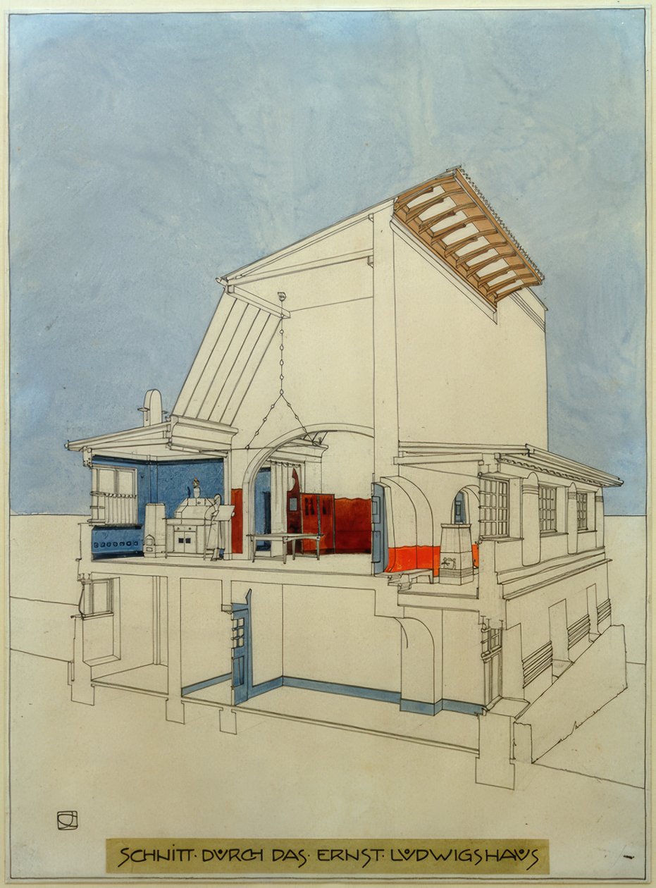 Snit gennem Ernst-Ludwigs-Haus af Joseph Maria Olbrich