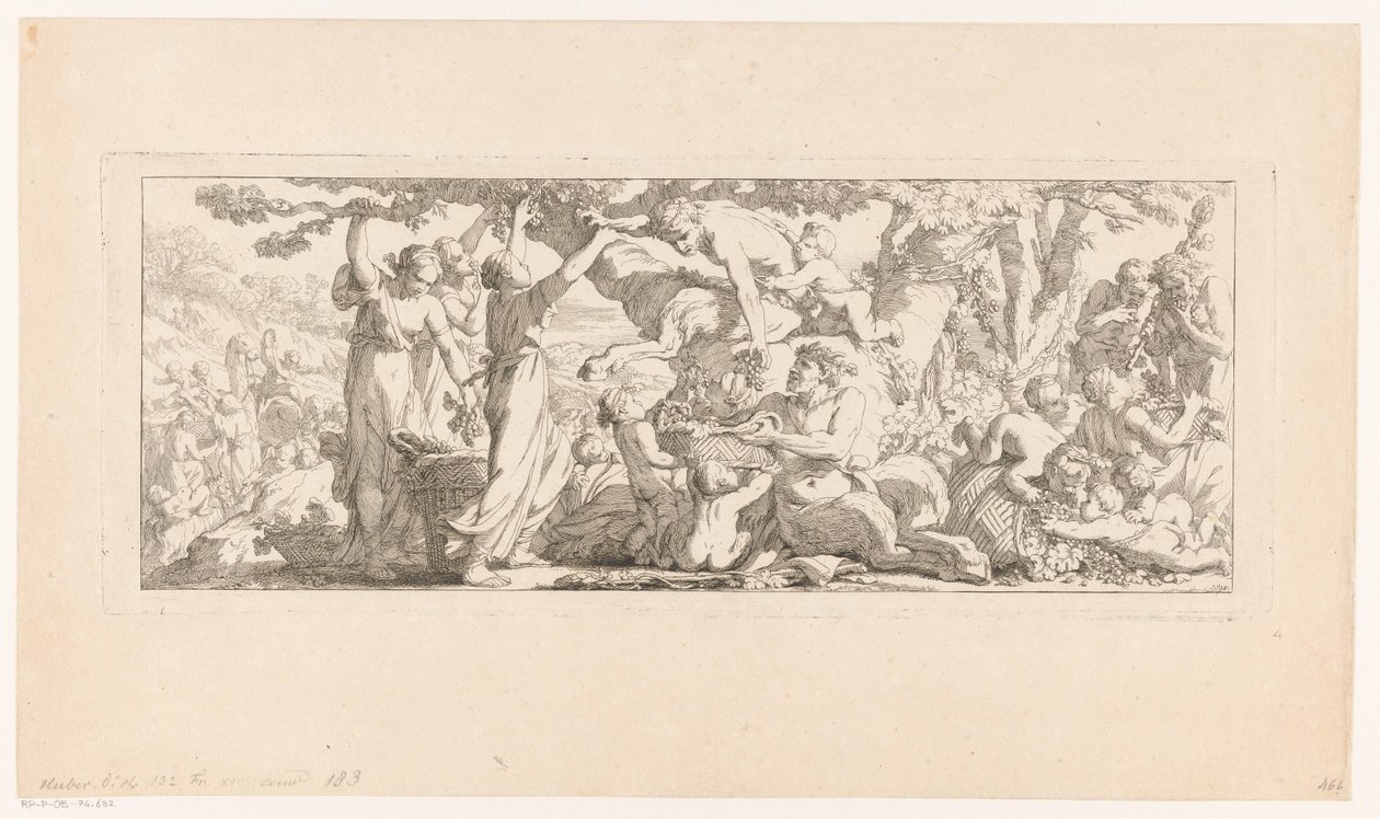 Plukker druerne Les travaux de la vendange (serietitel) af Joseph Marie Vien (I)
