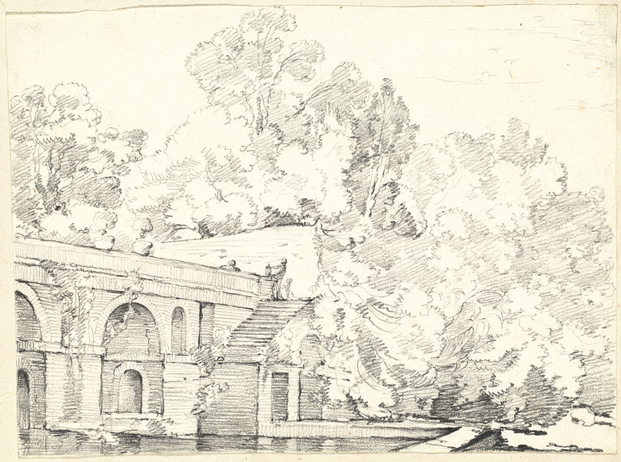 Fiskedammen og Villa Madama af Joseph Marie Vien