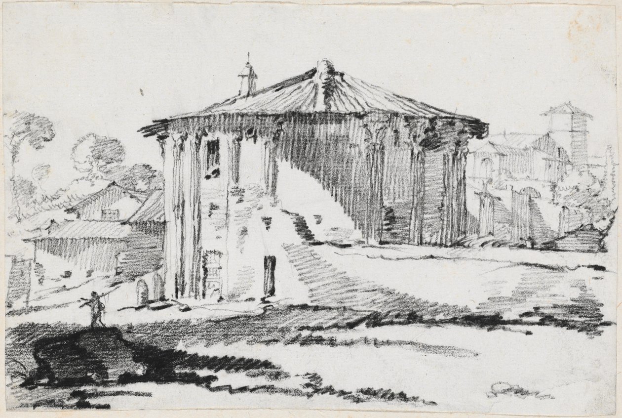 Det runde tempel på Piazza Bocca della Verità, Rom af Joseph Marie Vien