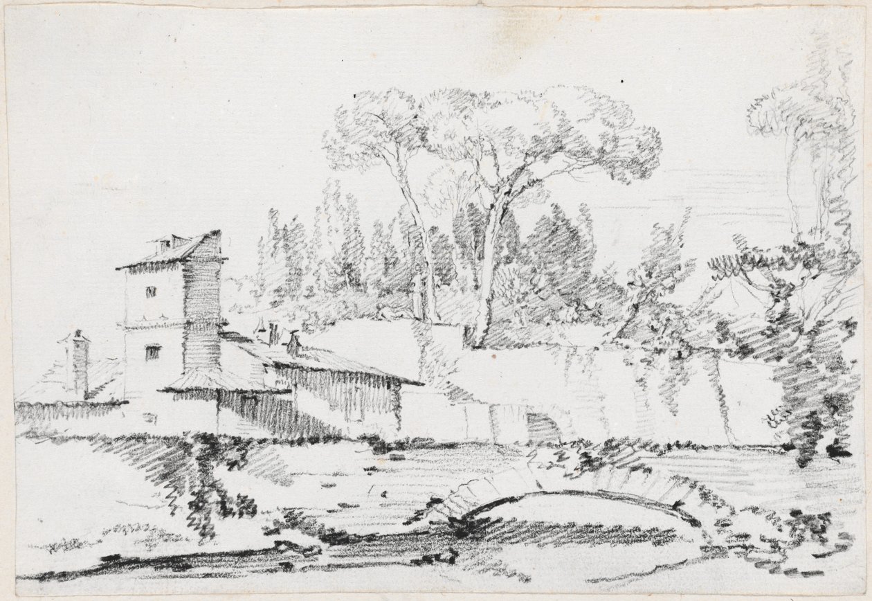 Udsigt over Prato af Villa Borghese af Joseph Marie Vien