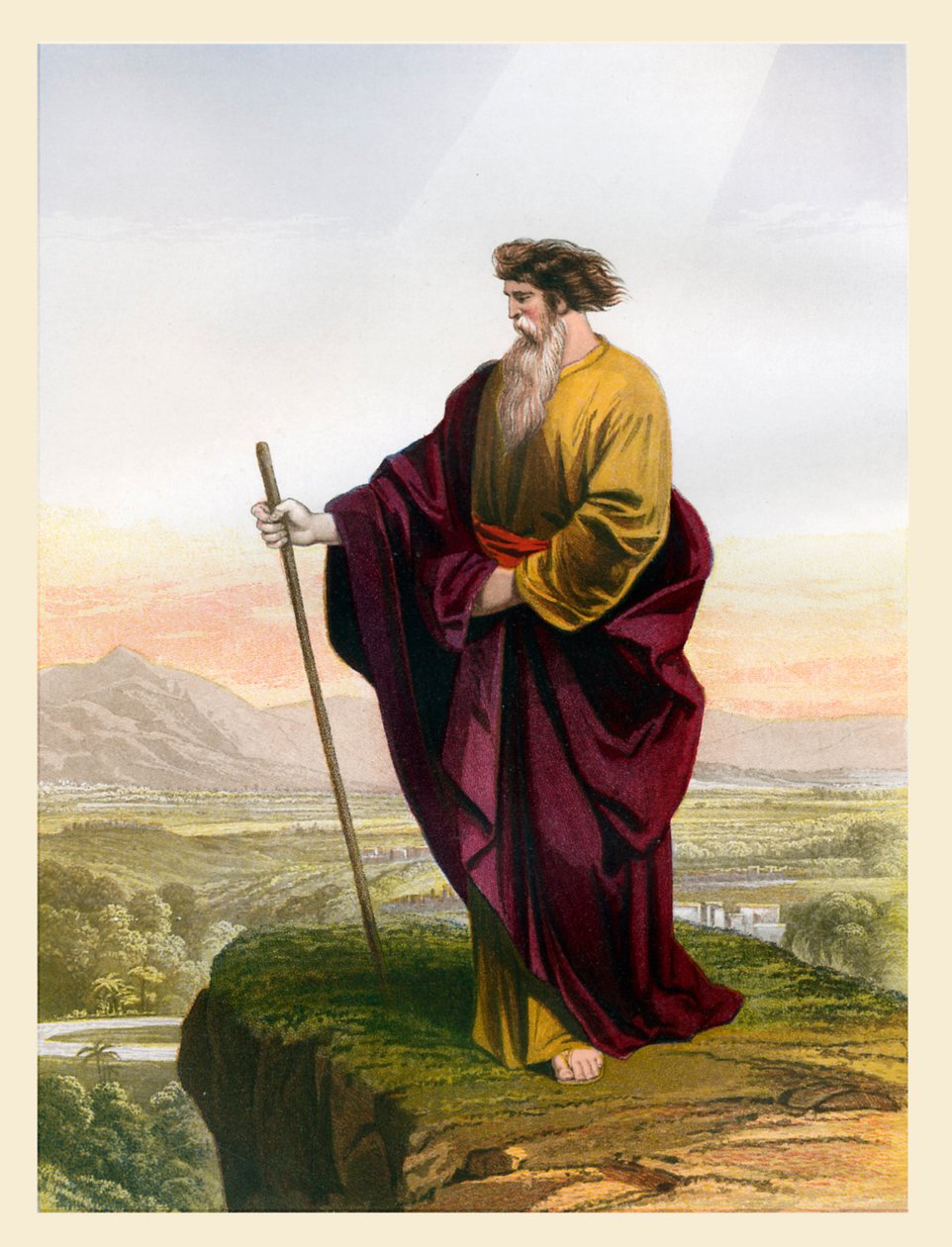 Moses ser det forjættede land, illustration fra 