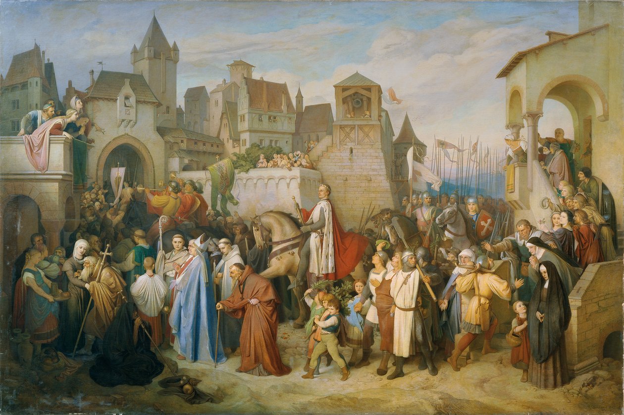 Hertug Leopold den Glorværdige indtog i Wien efter korstoget i 1219 af Joseph Mathias von Trenkwald