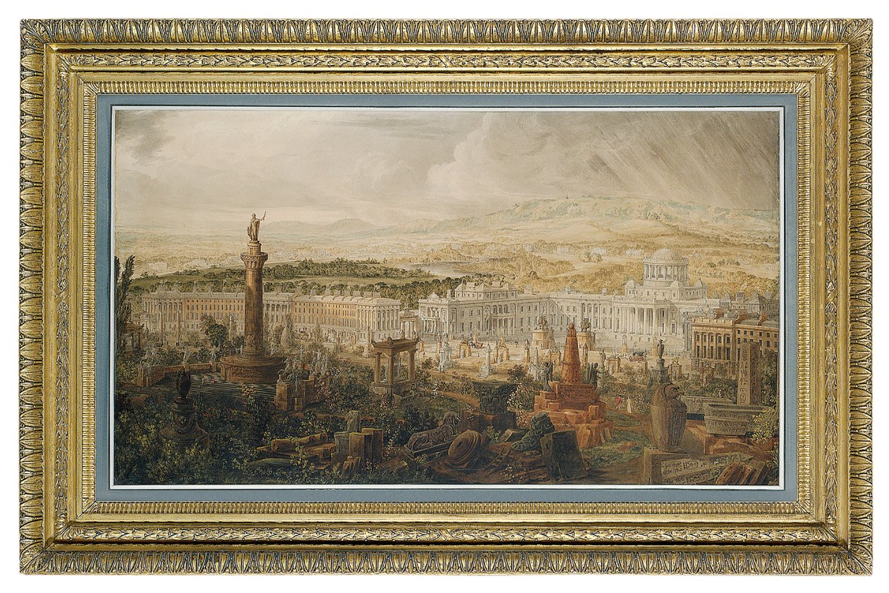 Design til Waterloo Palace, den foreslåede byresidens for hertugen af Wellington, ca. 1816 af Joseph Michael Gandy