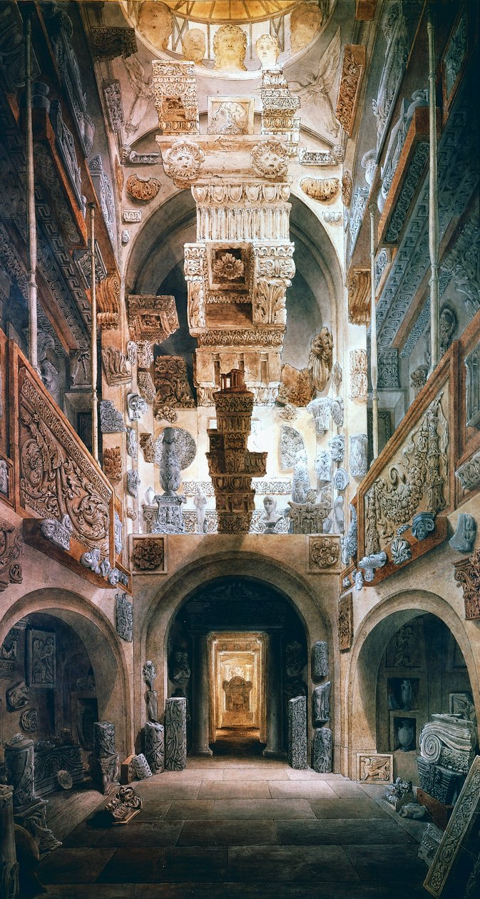 Kuppelformet sal i Soane House af Joseph Michael Gandy
