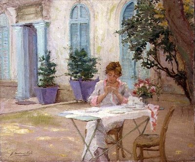 Morgenmad på terrassen af Joseph Milner Kite