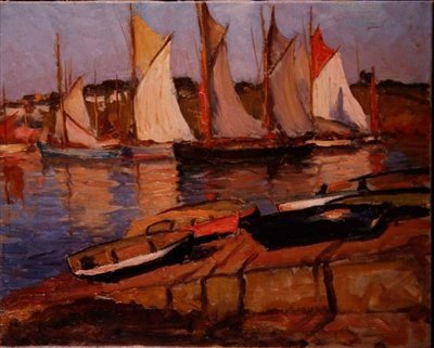Yachts ved kysten af Joseph Milner Kite