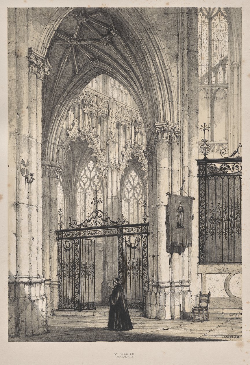 Middelalderens arkitektur: Church of St. Riquier, nær Abbeville af Joseph Nash