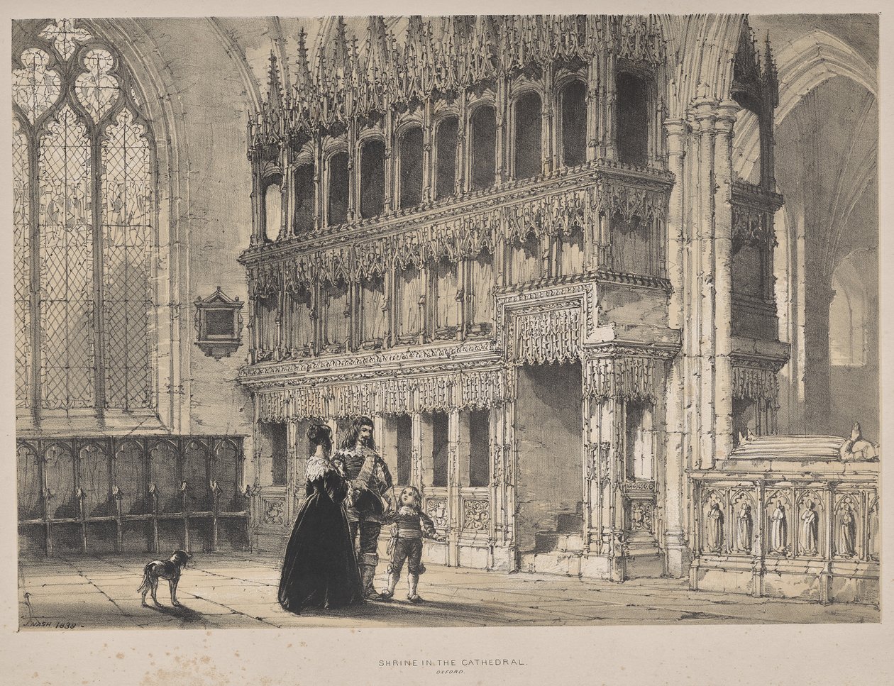 Middelalderens arkitektur: Shrine of St. Fridswode, Cathedral, Oxford af Joseph Nash