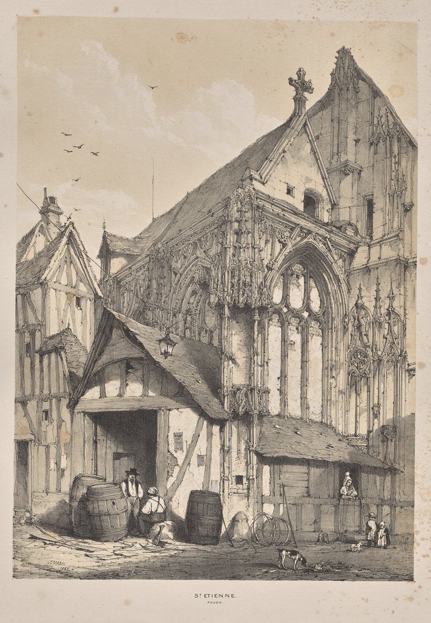 Middelalderens arkitektur: St. Etienne, Rouen af Joseph Nash