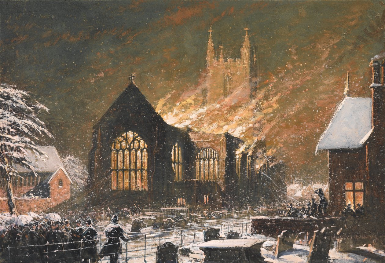 Croydon Church on Fire, 5. januar af Joseph Nash