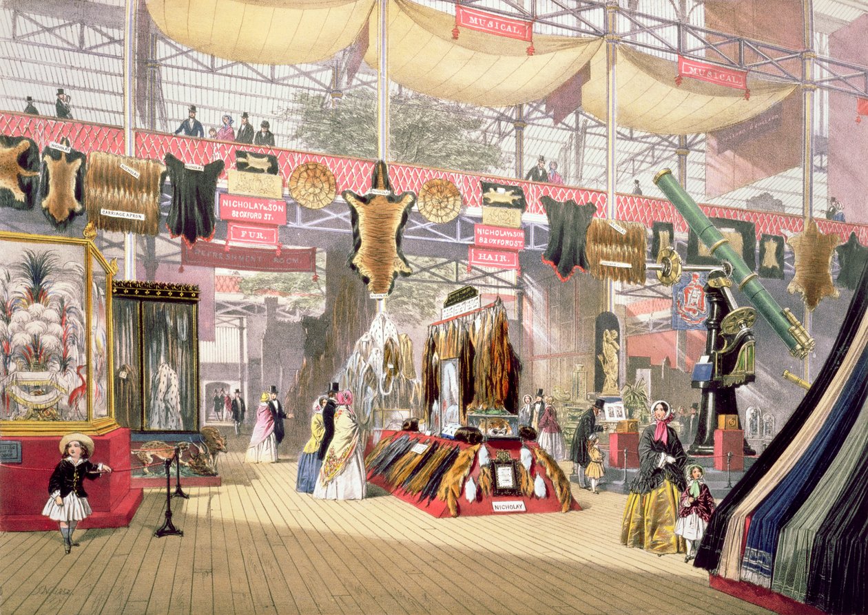 Great Exhibition, 1851: Furs Stand, for Dickinson Brothers af Joseph Nash