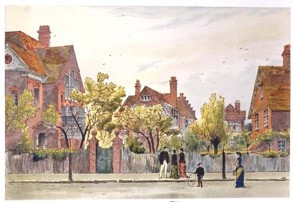 Newton Grove: Bedford Park af Joseph Nash