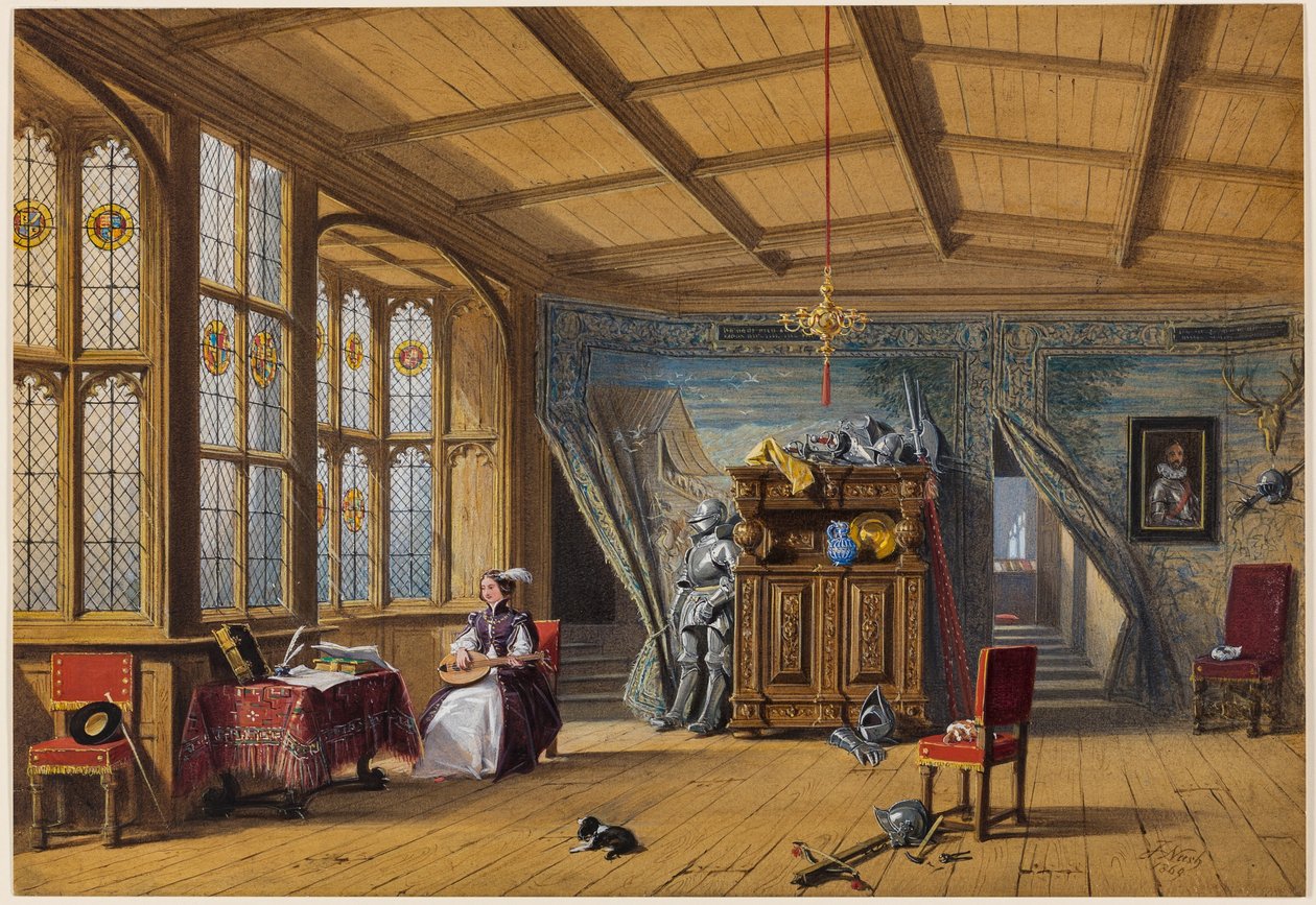 Værelse, der fører til kapellet, Knowle, Kent af Joseph Nash