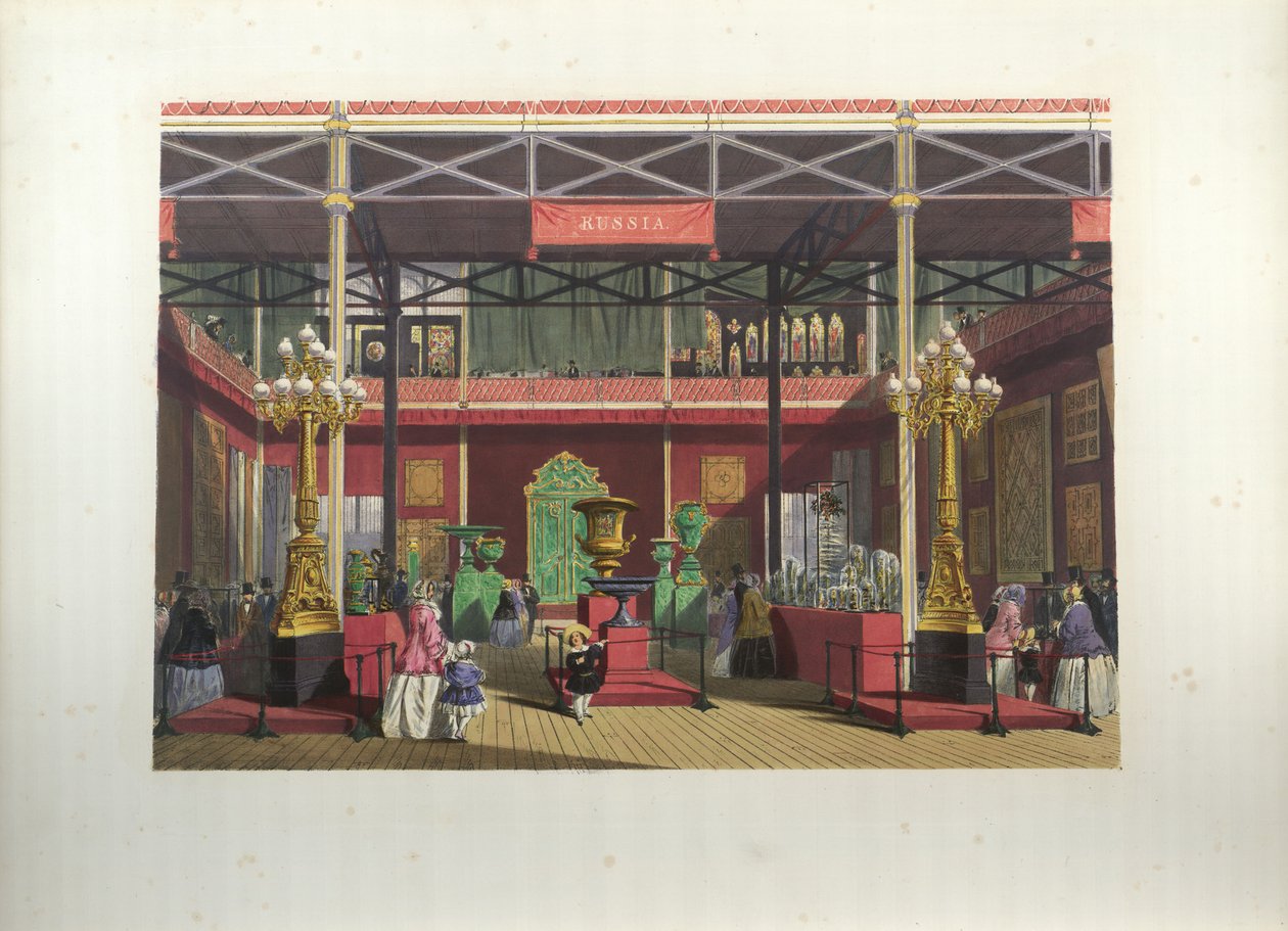 Russisk udstillingsinteriør under den store udstilling i 1851 af Joseph Nash