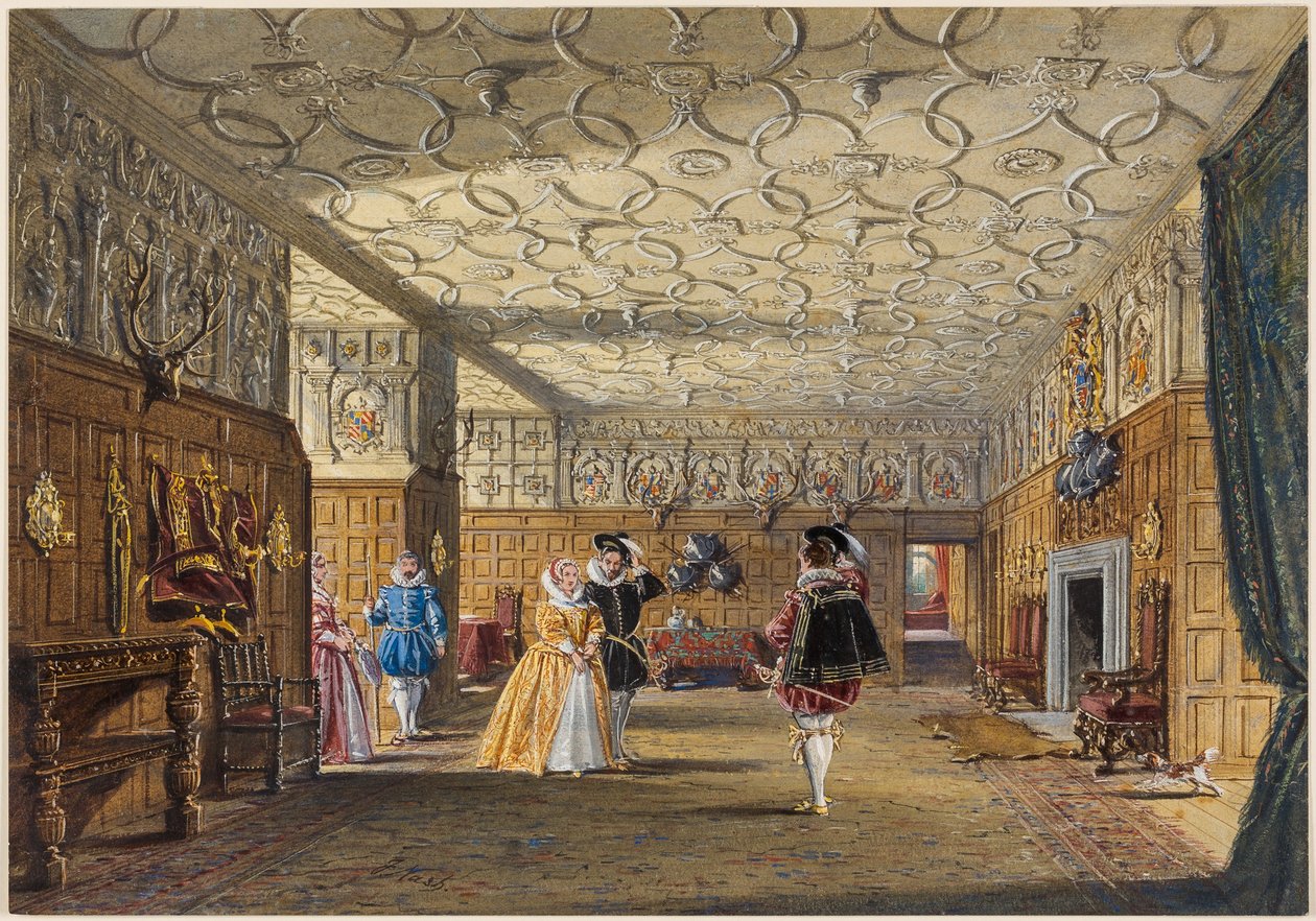 The Hall, Levens, Westmoreland af Joseph Nash