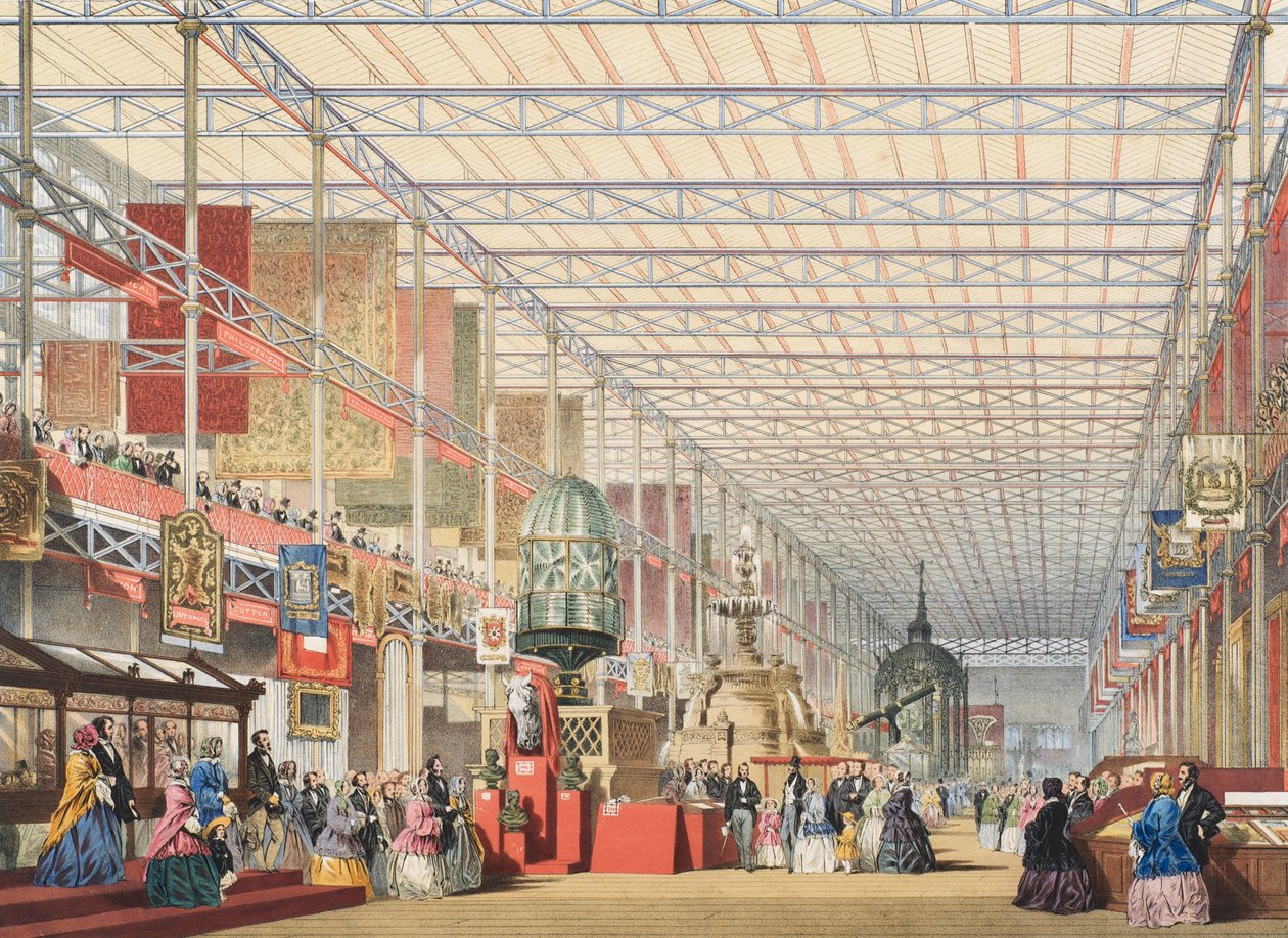 Udsigt over den store udstilling af 1851: British Nave, 1854 af Joseph Nash