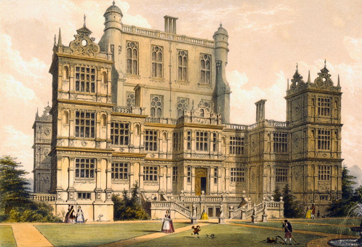 Wollaton Hall, Nottinghamshire, 1600, illustration fra 