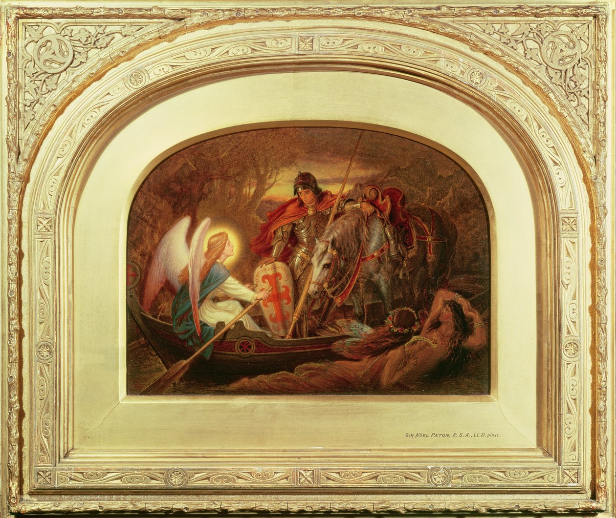 Hvordan en engel roede Sir Galahad over Dern Mere af Joseph Noel Paton