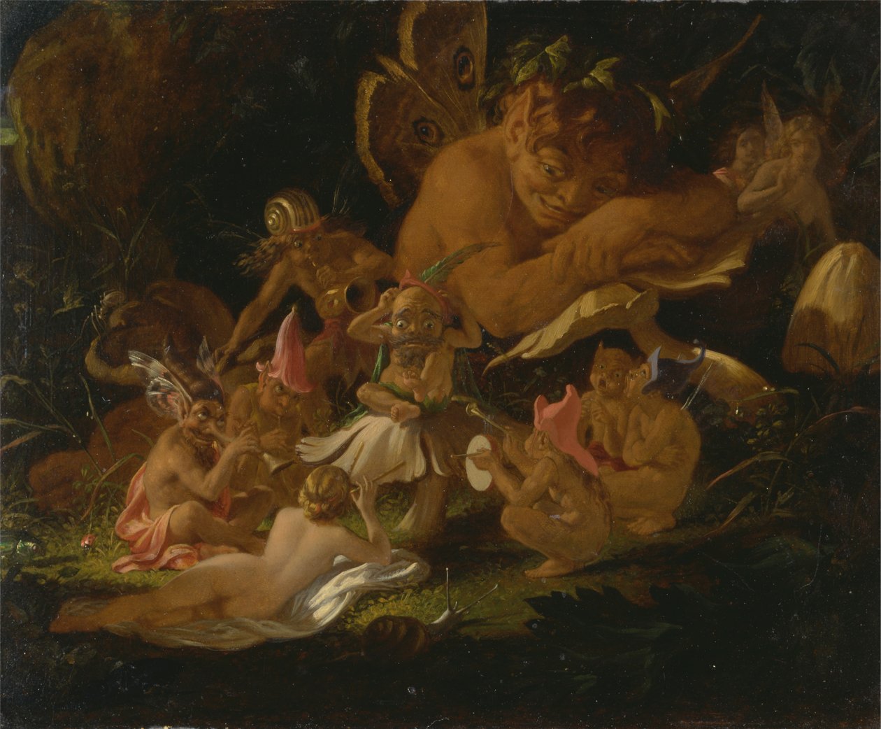 Puck og feer, fra "En skærsommernatsdrøm" af Joseph Noel Paton