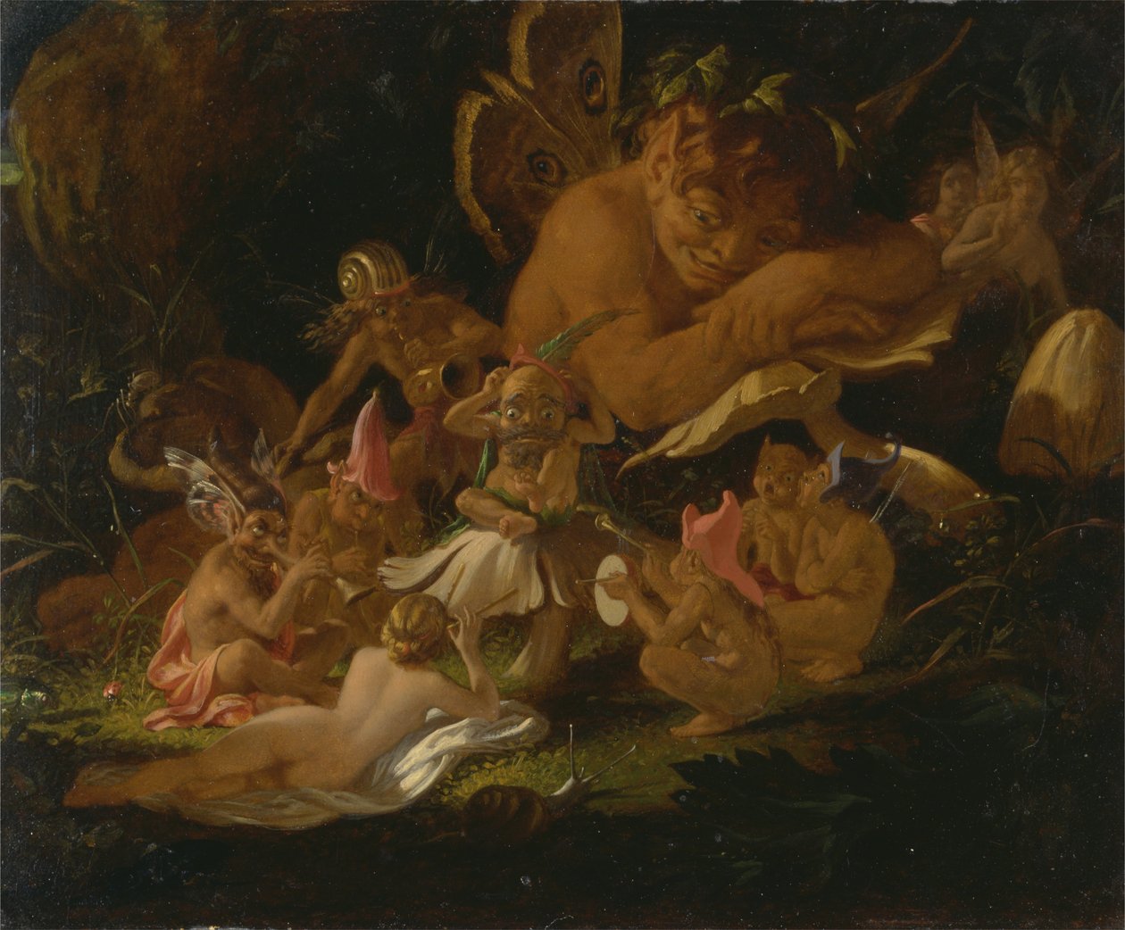 Puck og feerne, fra "En skærsommernatsdrøm" af Joseph Noel Paton