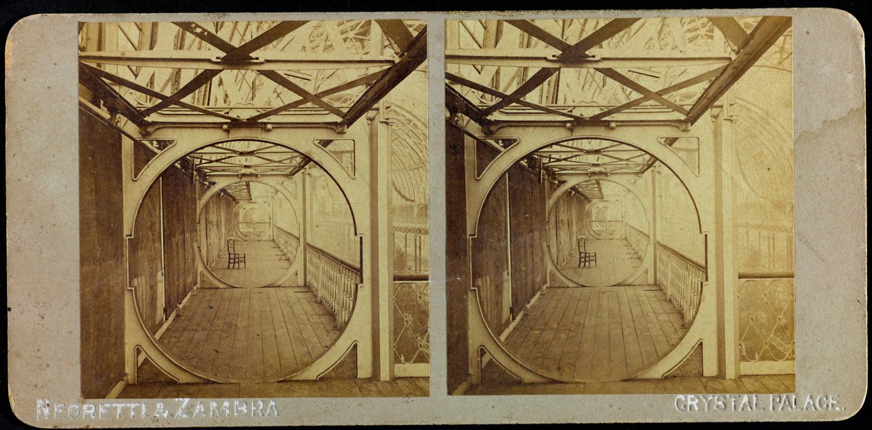 Telescopic Gallery, Crystal Palace; Stereoskopisk fotografi af Joseph Paxton