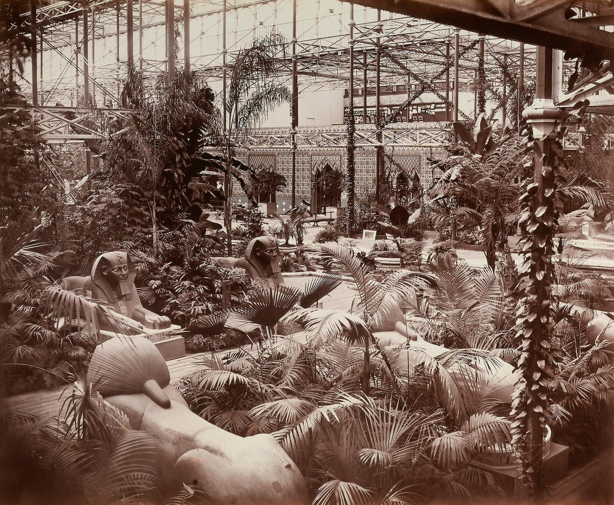 Crystal Palace i London: den tropiske sektion, ca. 1870 (s/h-foto) af Joseph Paxton