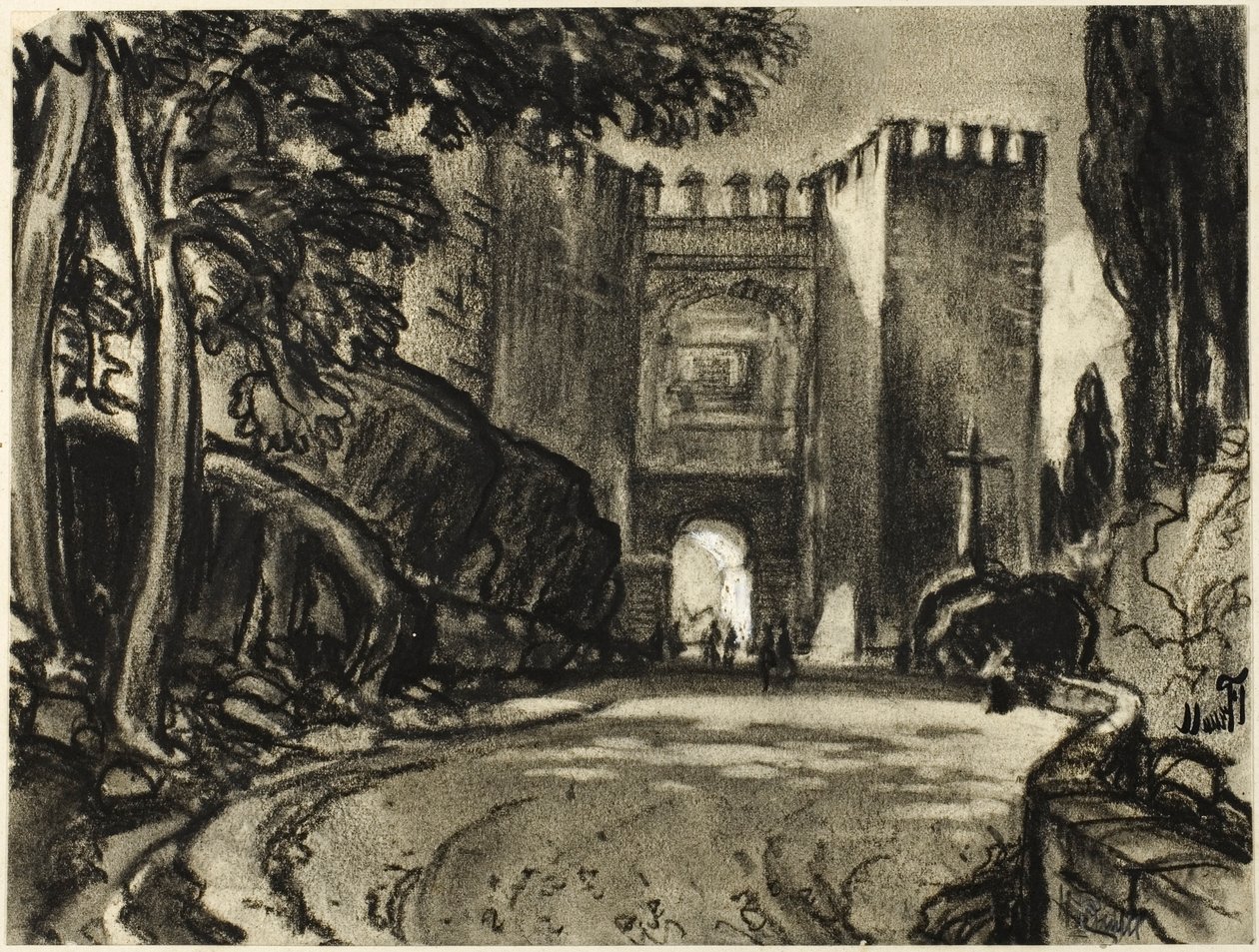 En port til Segovia af Joseph Pennell