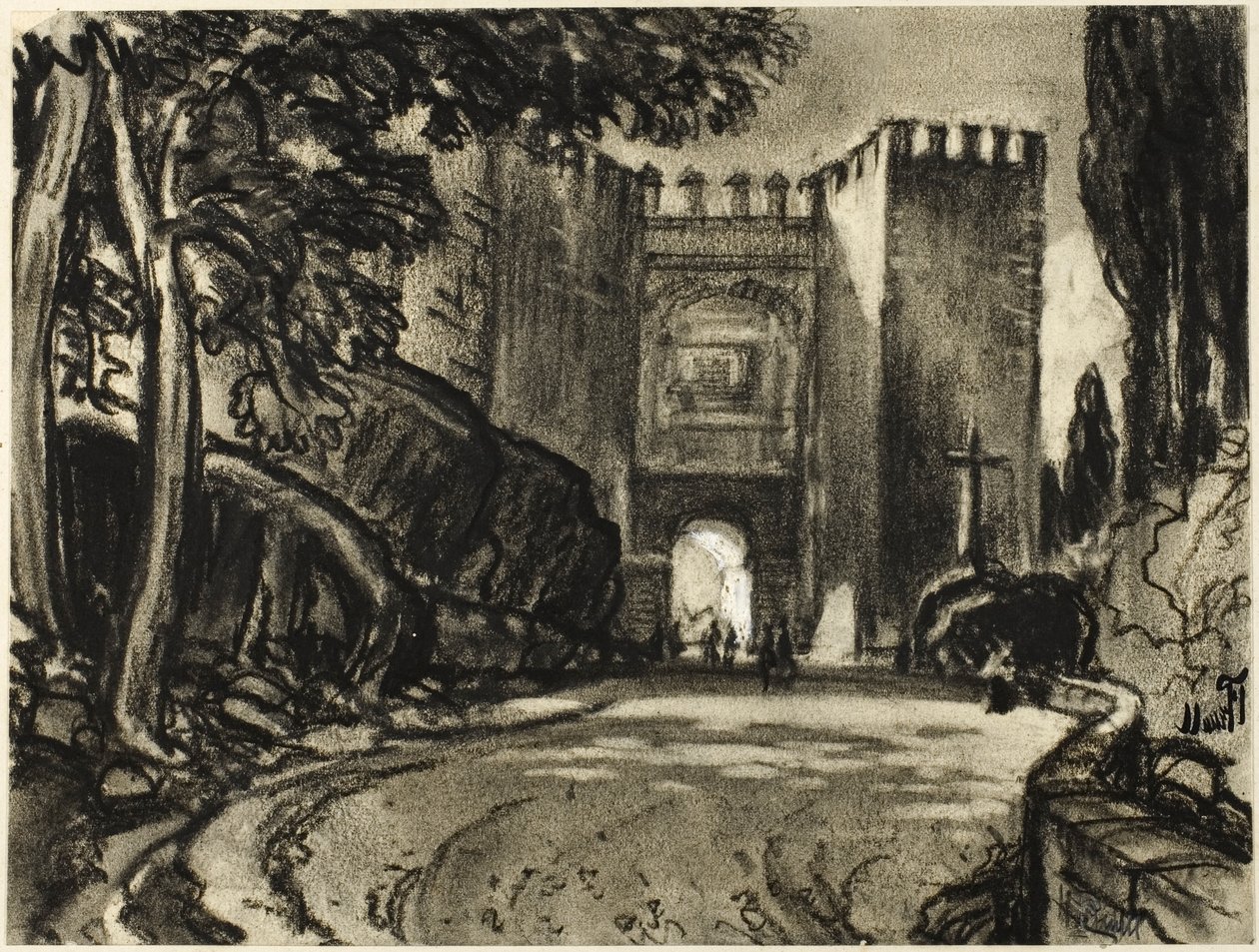 En port til Segovia af Joseph Pennell