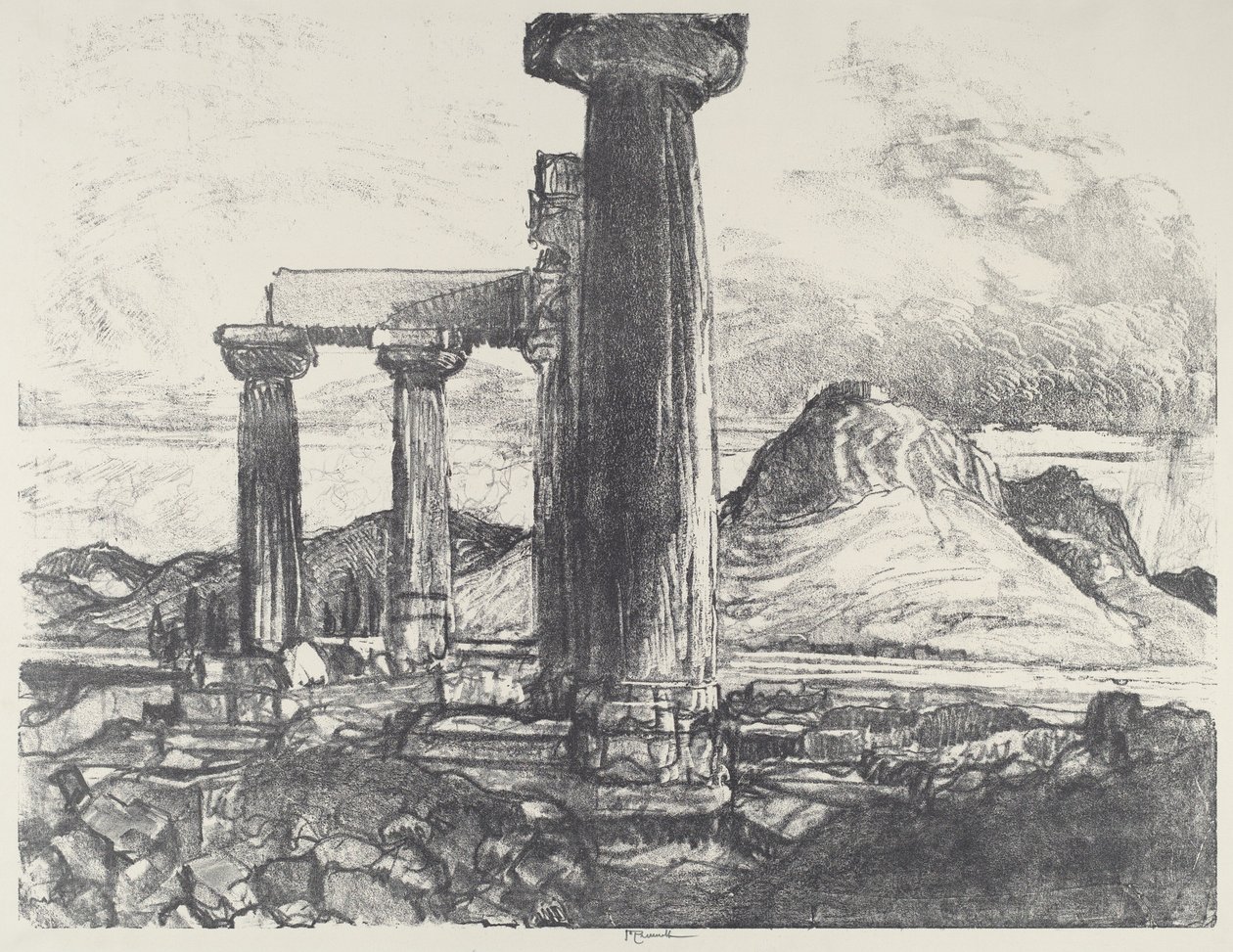 Acro, Korinth fra Korinth, 1913. af Joseph Pennell