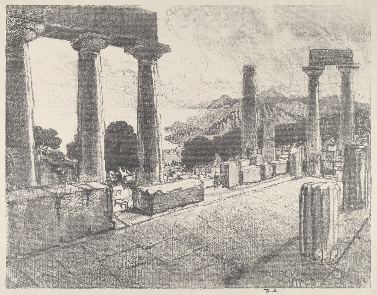 Aegina, Schwarzwald af Joseph Pennell