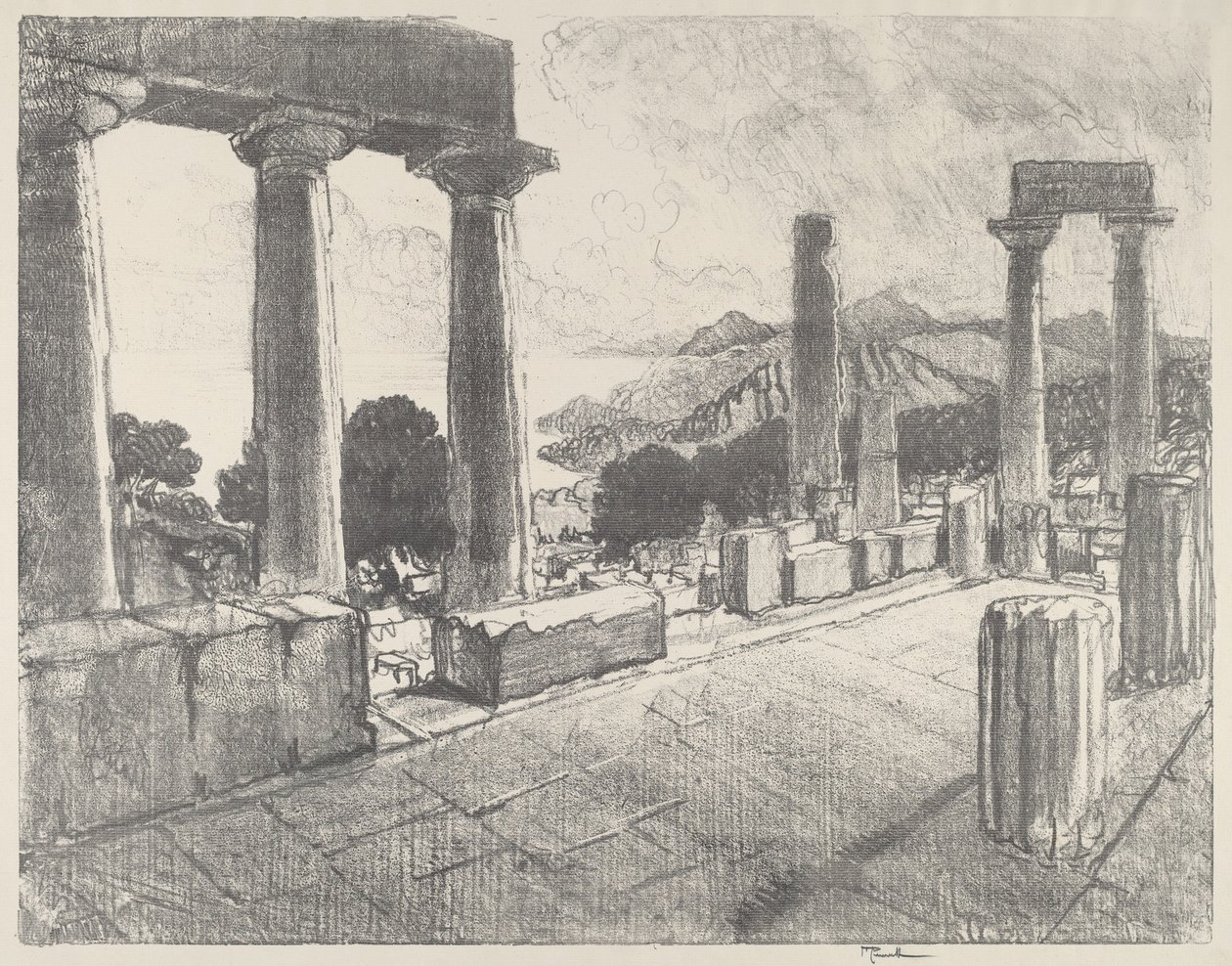 Aegina, Schwarzwald af Joseph Pennell