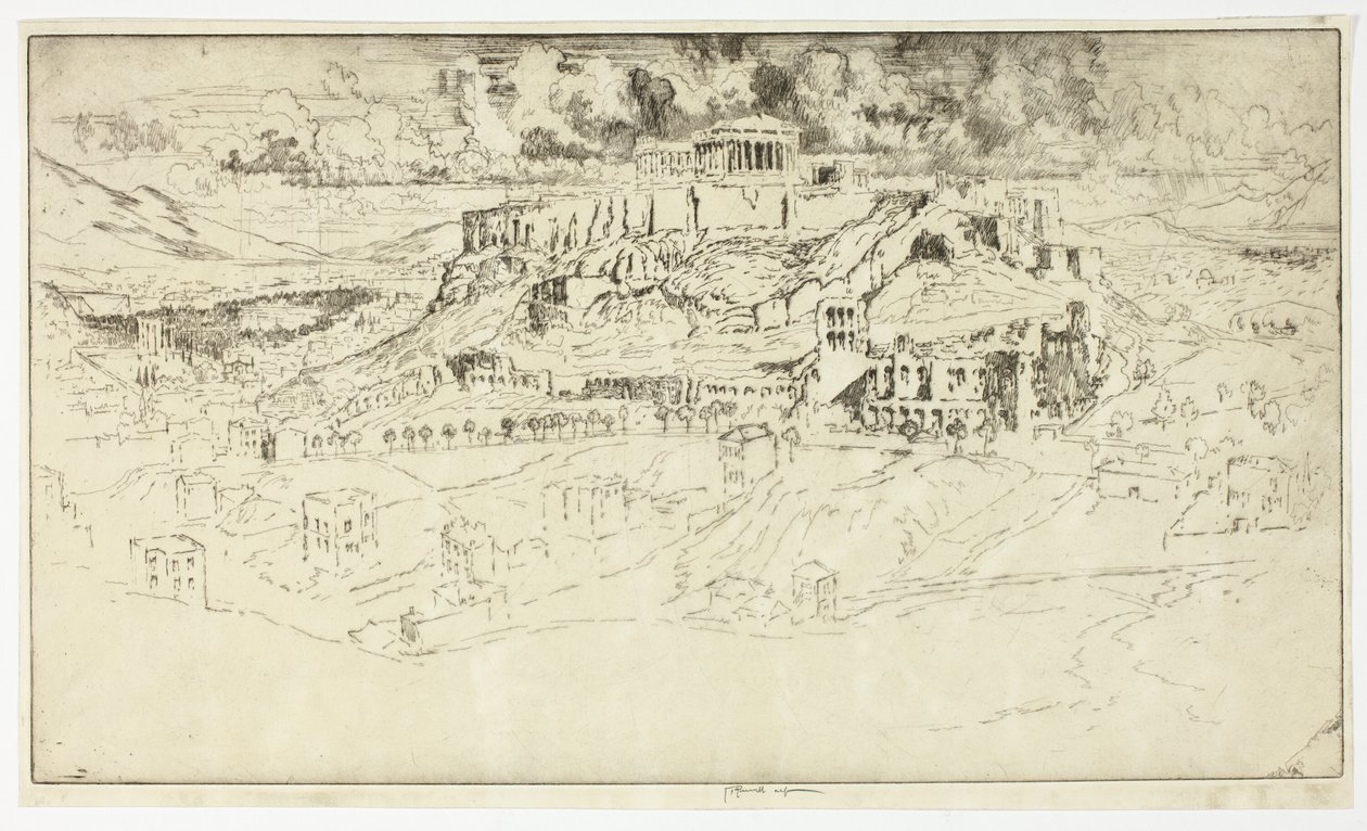 Athen fra Philopotes grav af Joseph Pennell